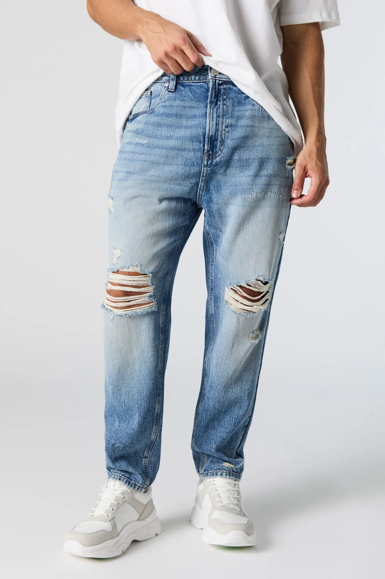 Vintage Wash Distressed Jean sold by Charlotte Russe
