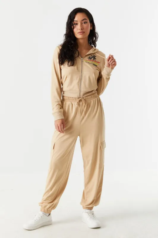 Soft Racing 1981 Graphic Cargo Jogger sold by Charlotte Russe