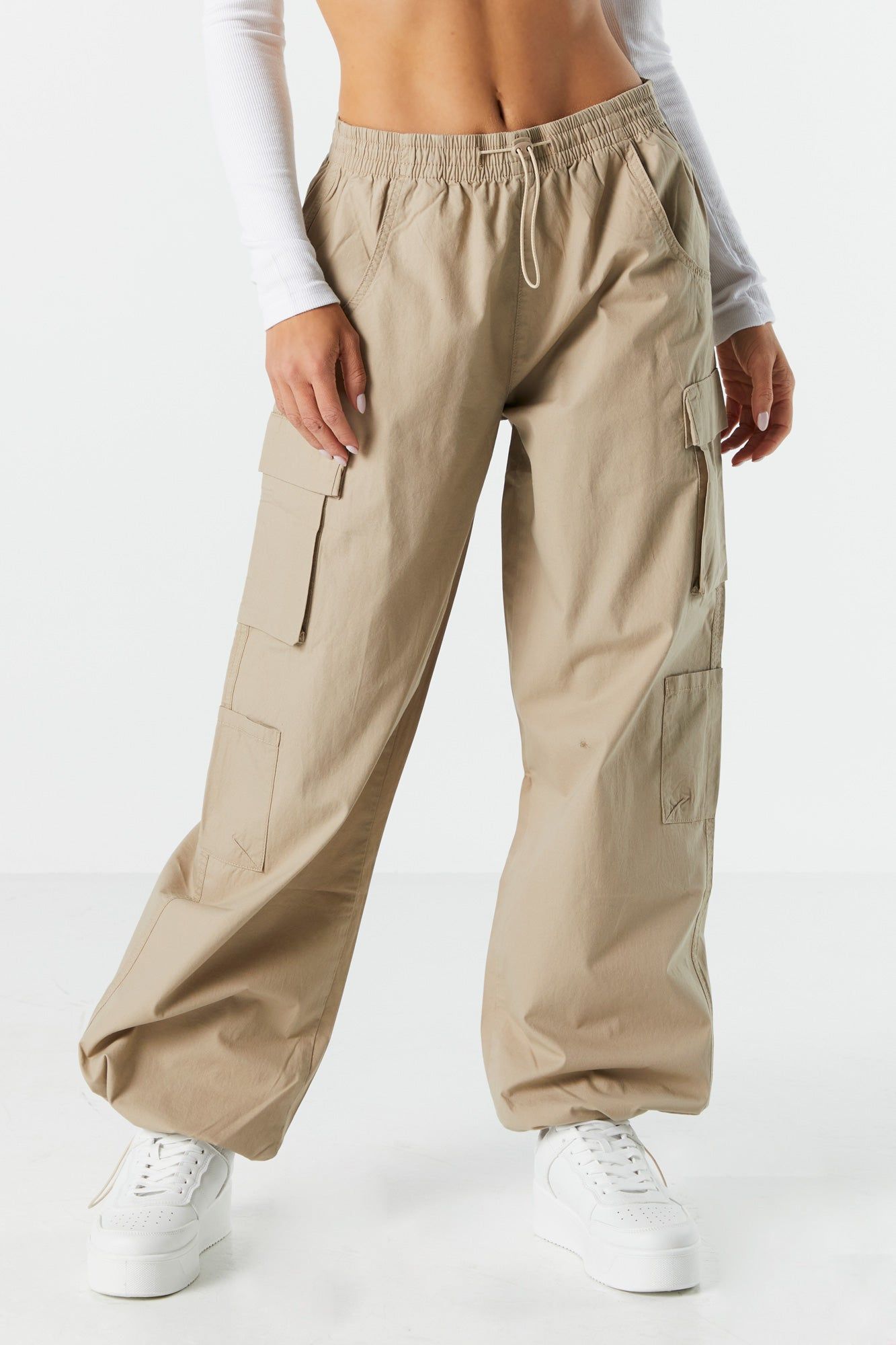 Tan Bungee Cargo Parachute Pant sold by Charlotte Russe product image thumbnail 2