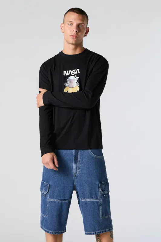 Rigid Longline Denim Cargo Short sold by Charlotte Russe