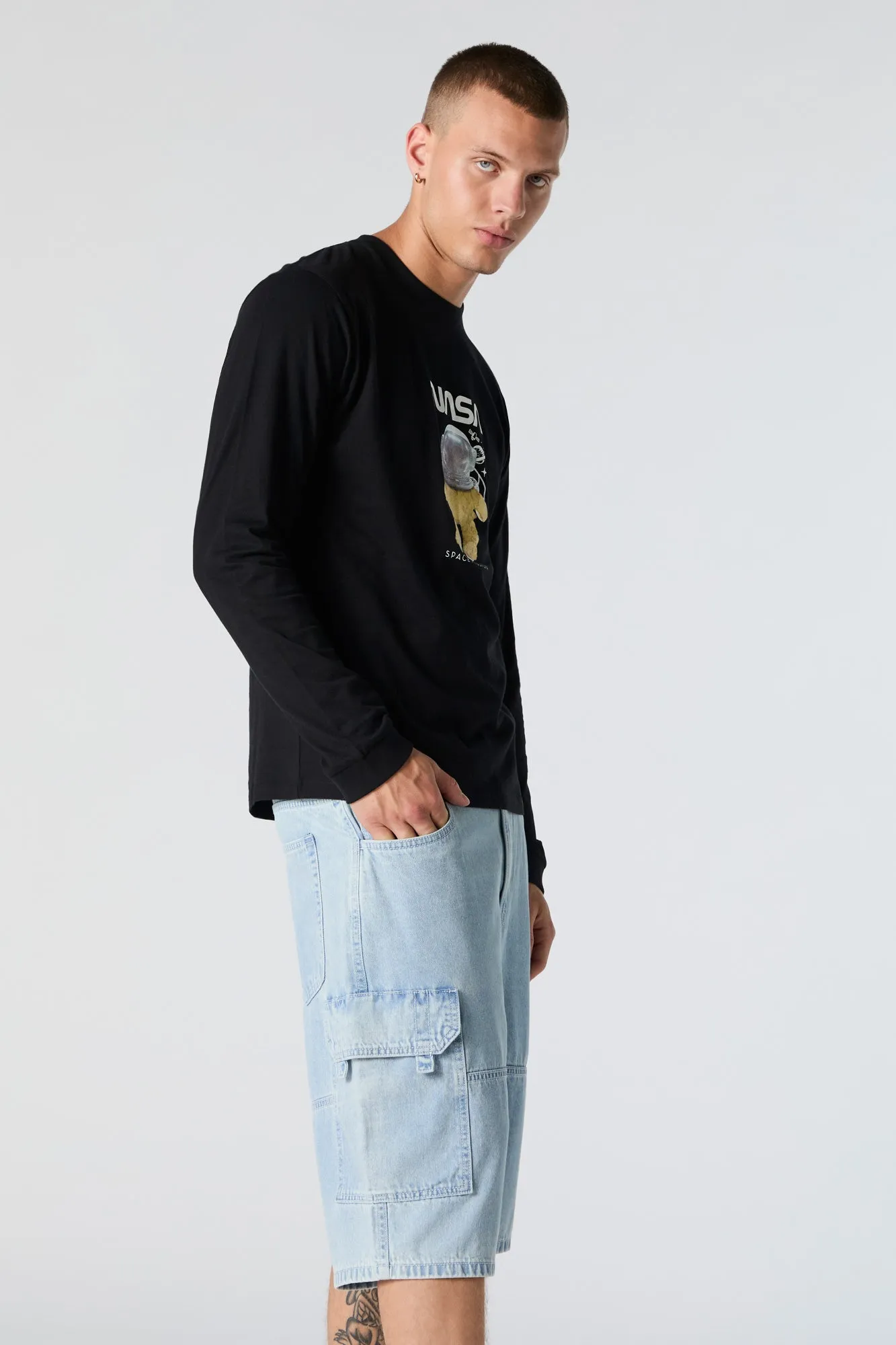 Rigid Longline Denim Cargo Short sold by Charlotte Russe product image thumbnail 5