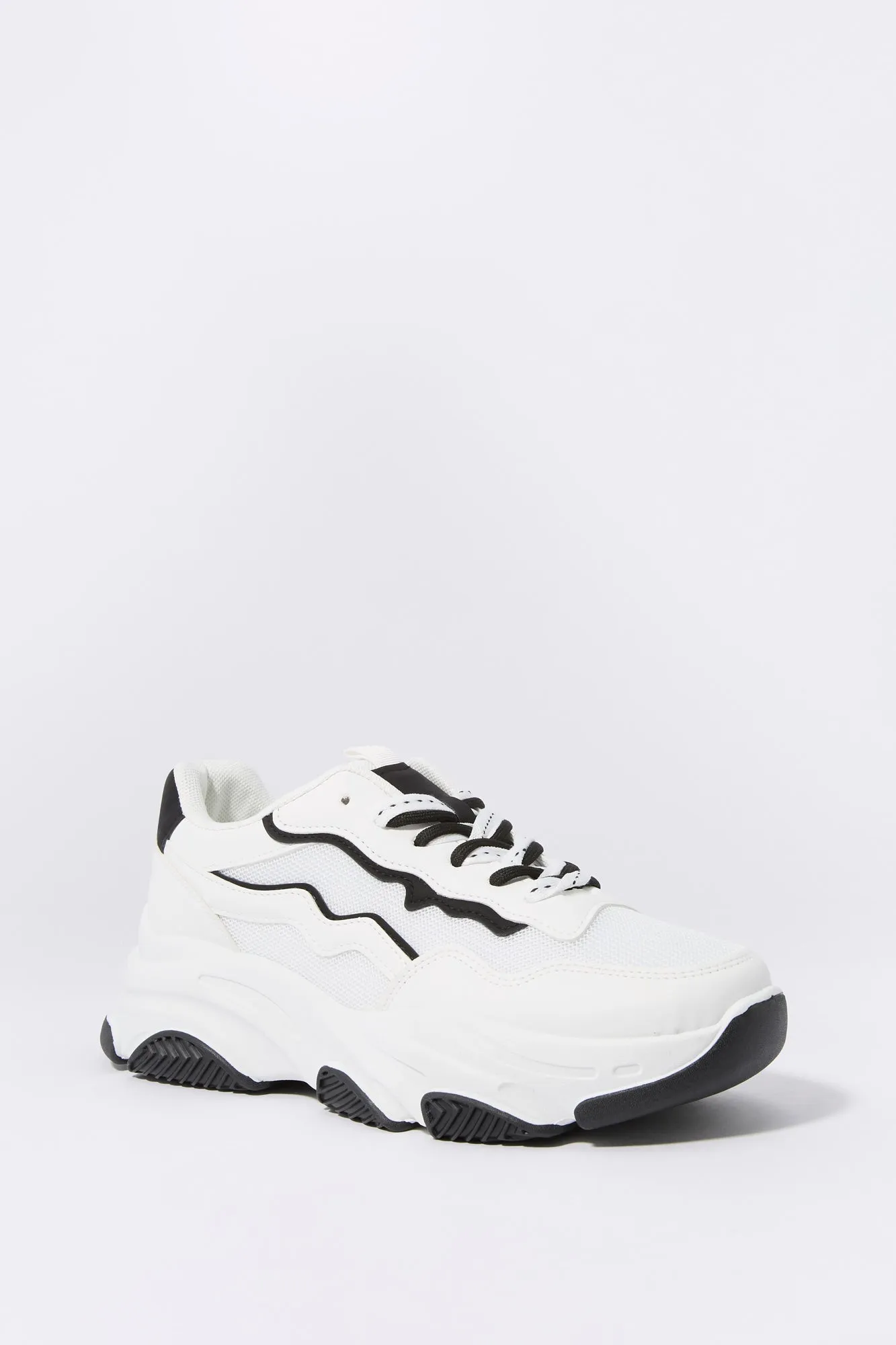 Black and White Mesh Chunky Running Shoe sold by Charlotte Russe product image thumbnail 3