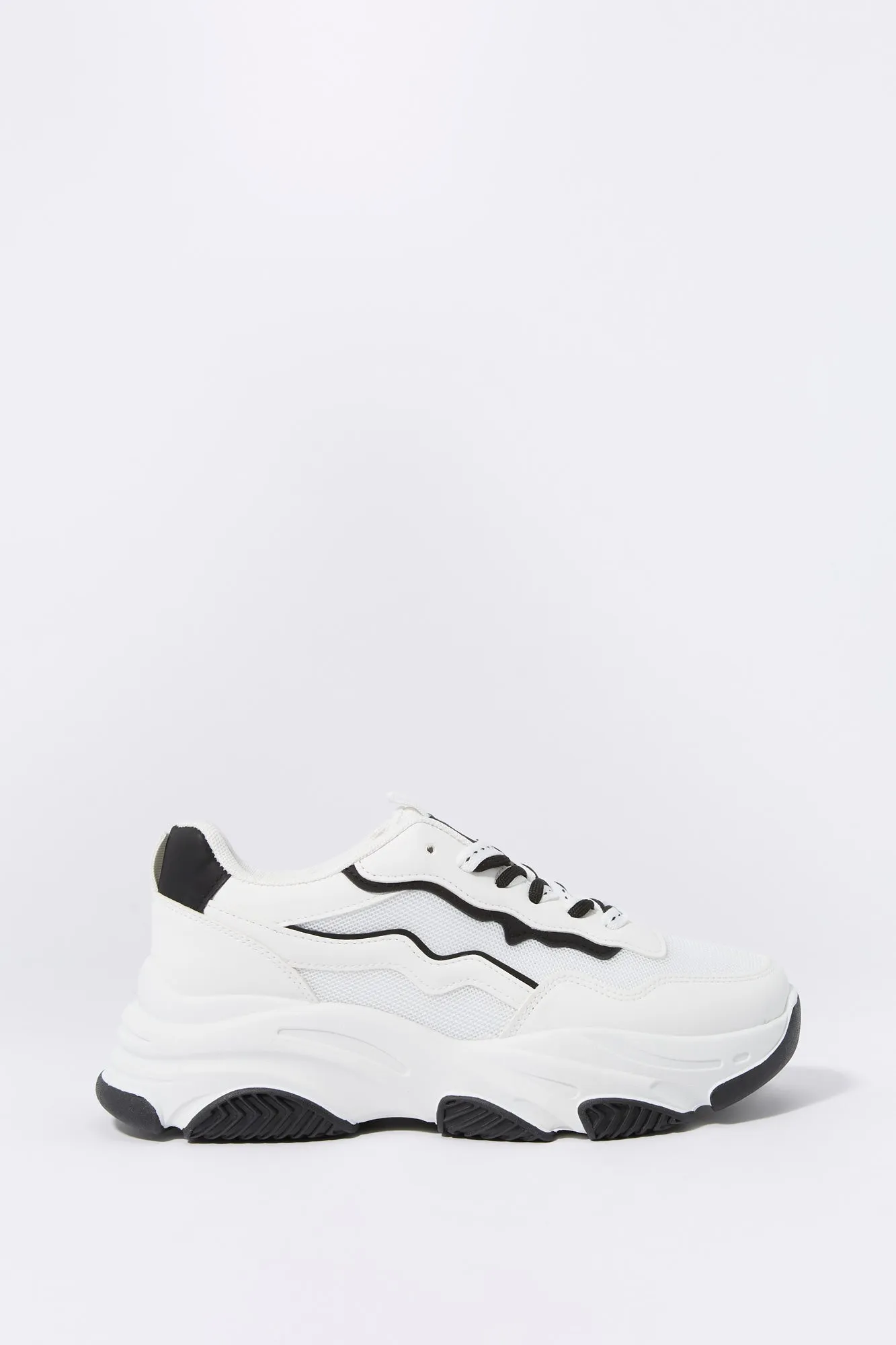 Black and White Mesh Chunky Running Shoe sold by Charlotte Russe product image thumbnail 2