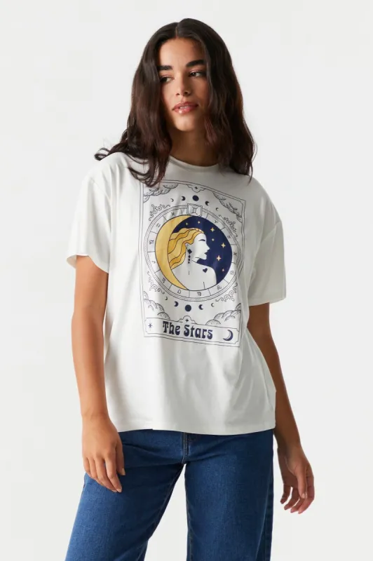 The Stars Tarot Card Graphic Boyfriend T-Shirt sold by Charlotte Russe