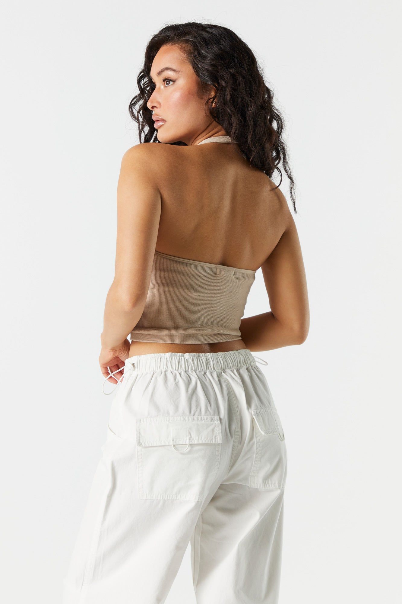 Seamless Ribbed Halter Crop Top sold by Charlotte Russe product image thumbnail 5