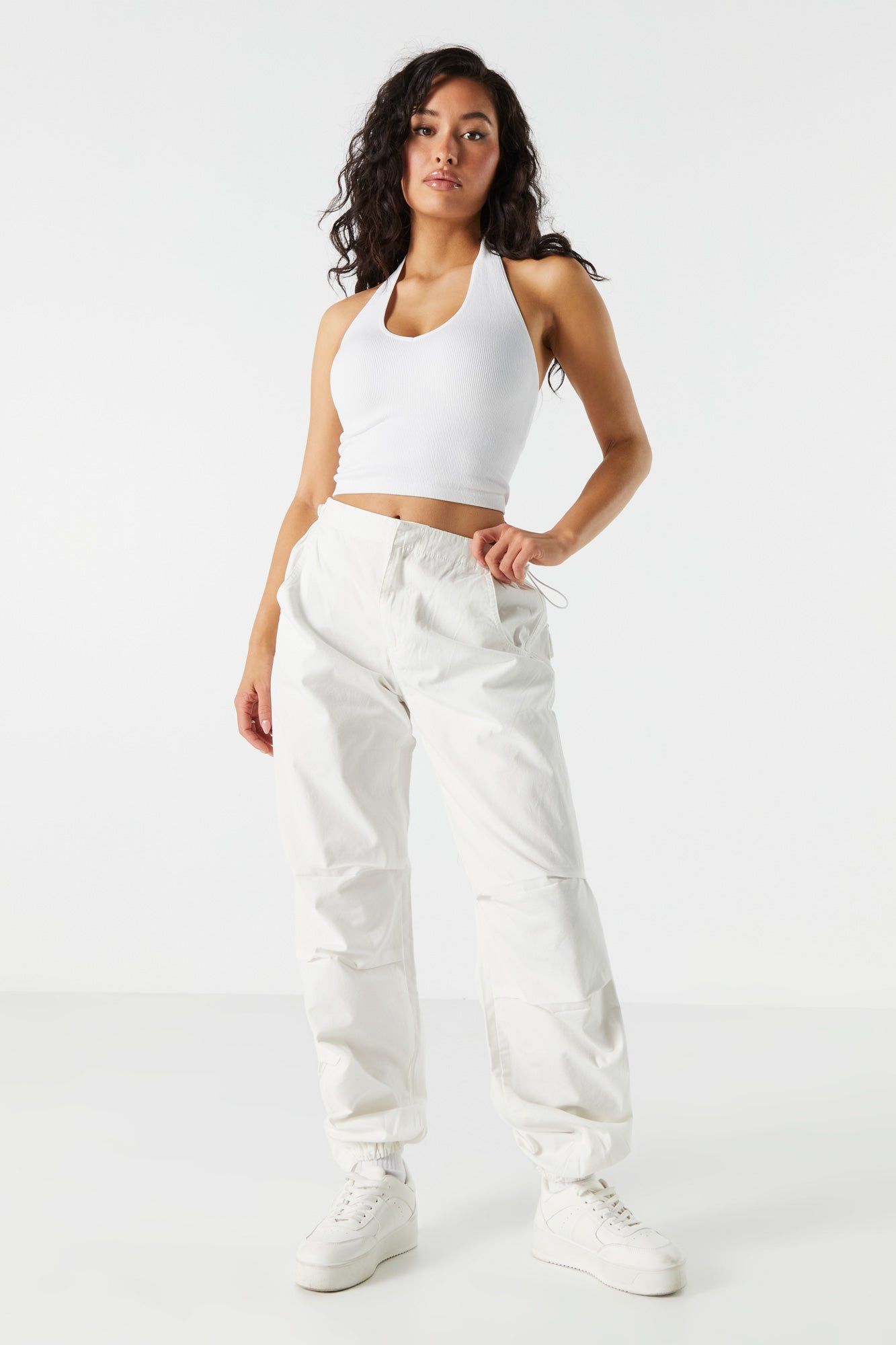 Seamless Ribbed Halter Crop Top sold by Charlotte Russe product image thumbnail 3