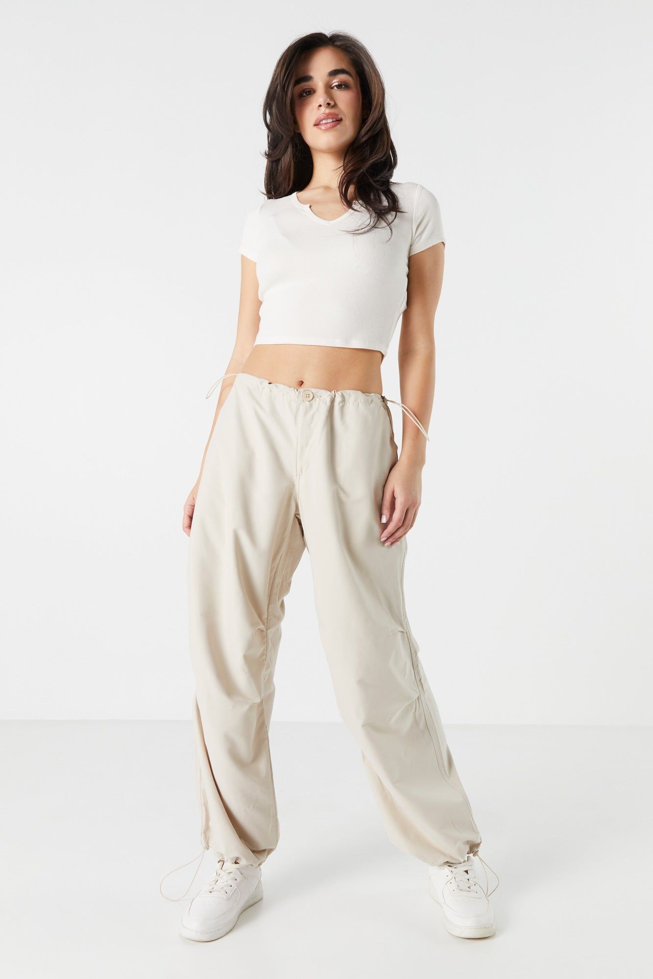 Ribbed Notched Cropped T-Shirt sold by Charlotte Russe product image thumbnail 3