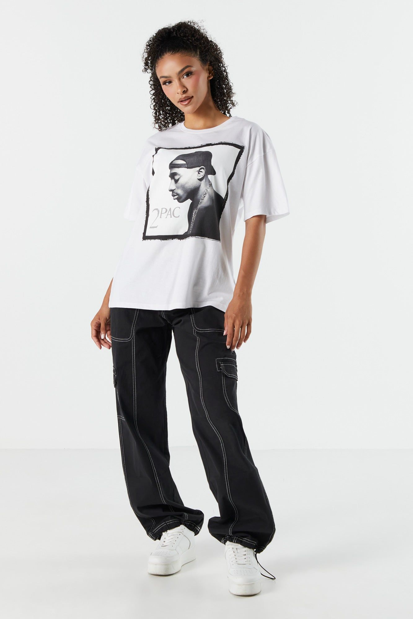 Tupac Graphic Boyfriend T-Shirt sold by Charlotte Russe product image thumbnail 3