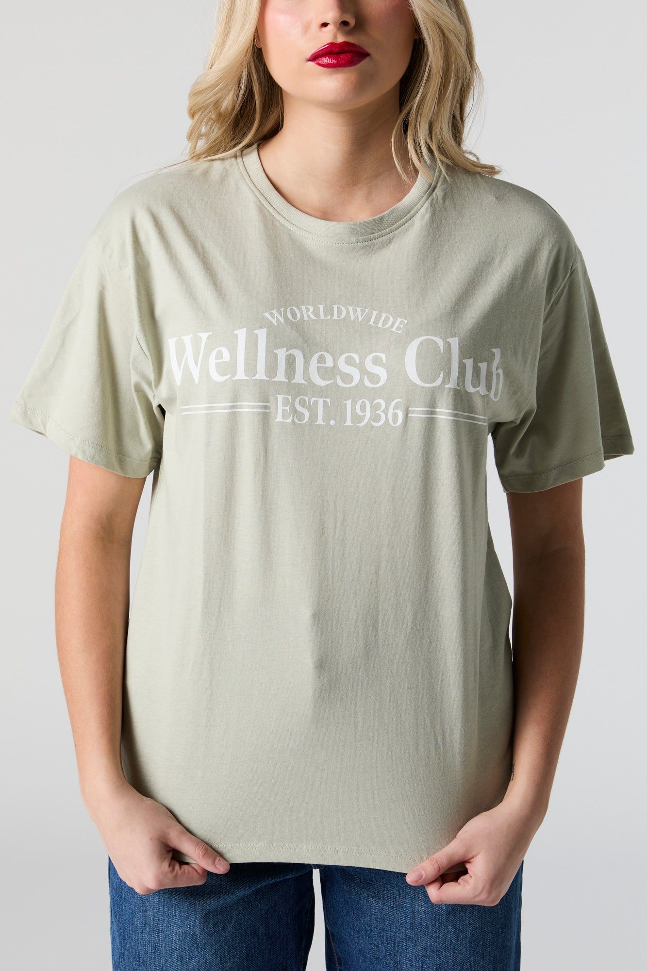 Wellness Club Graphic Boyfriend T-Shirt sold by Charlotte Russe