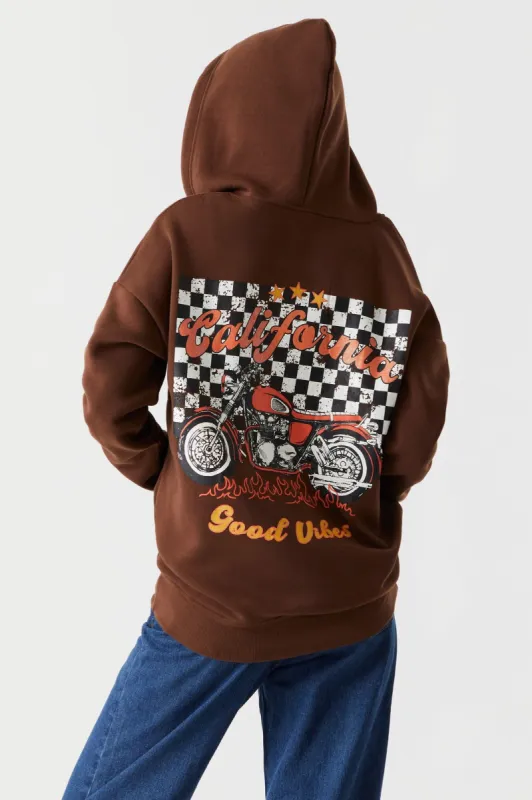 California Graphic Oversized Zip-Up Hoodie sold by Charlotte Russe