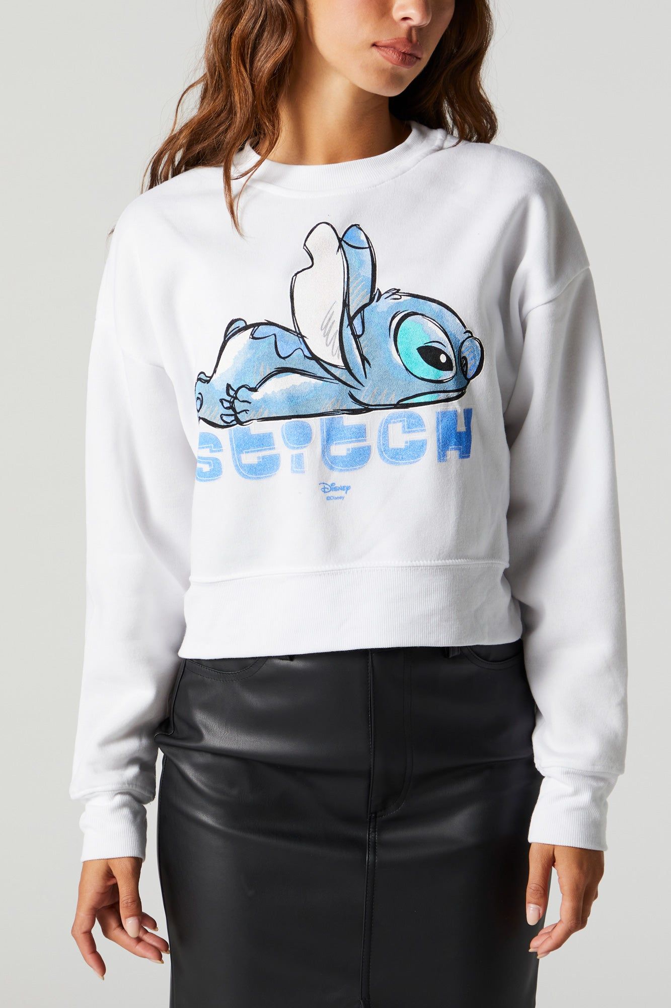 Stitch Graphic Cropped Sweatshirt sold by Charlotte Russe product image thumbnail 2