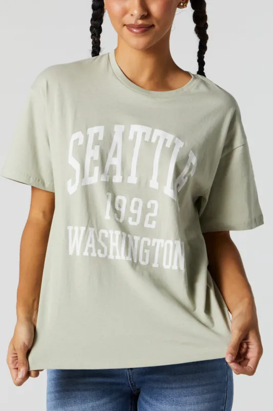 Seattle Graphic Boyfriend T-Shirt sold by Charlotte Russe