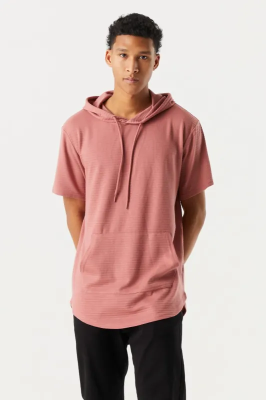 Ribbed Short Sleeve Hoodie sold by Charlotte Russe