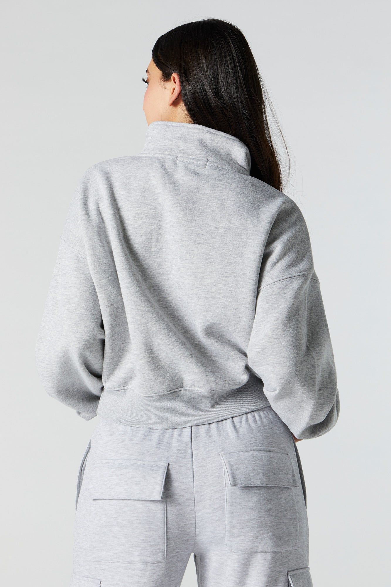 Fleece Quarter Zip Sweatshirt sold by Charlotte Russe product image thumbnail 5
