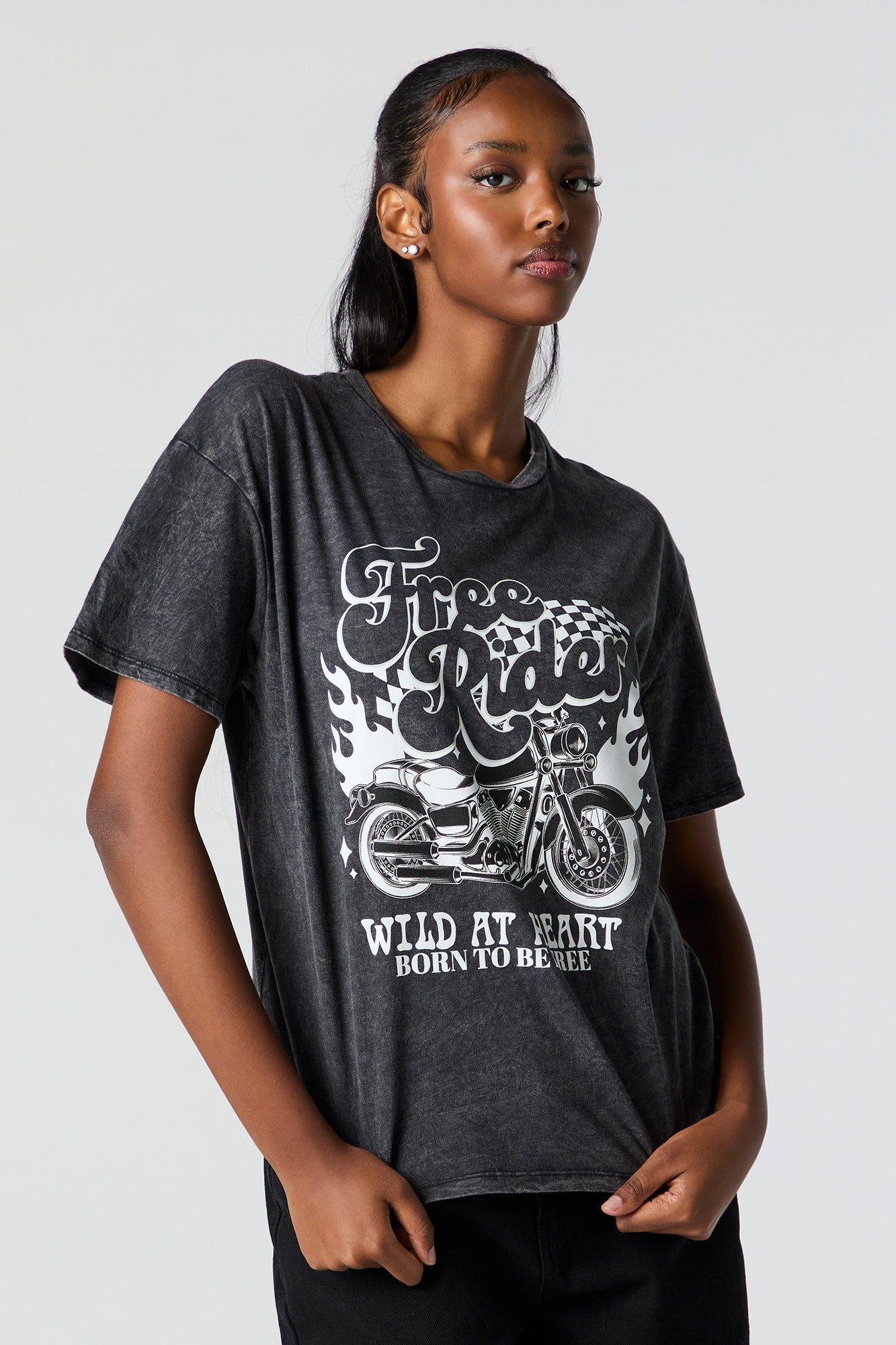 Free Rides Graphic Washed Boyfriend T-Shirt sold by Charlotte Russe product image thumbnail 2