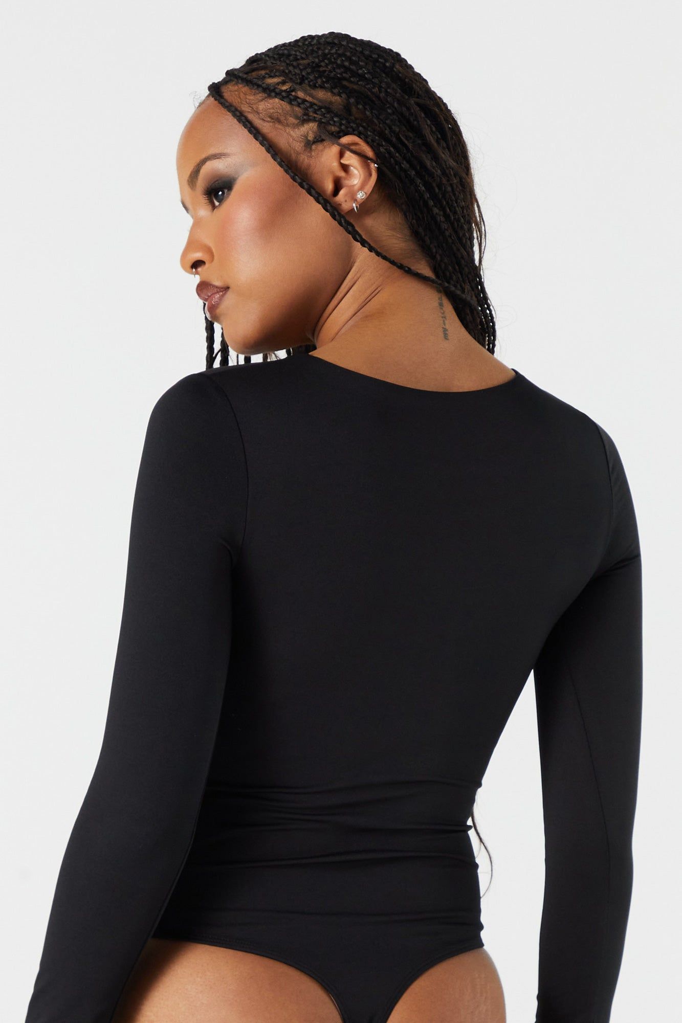 Contour Crewneck Long Sleeve Bodysuit sold by Charlotte Russe product image thumbnail 5