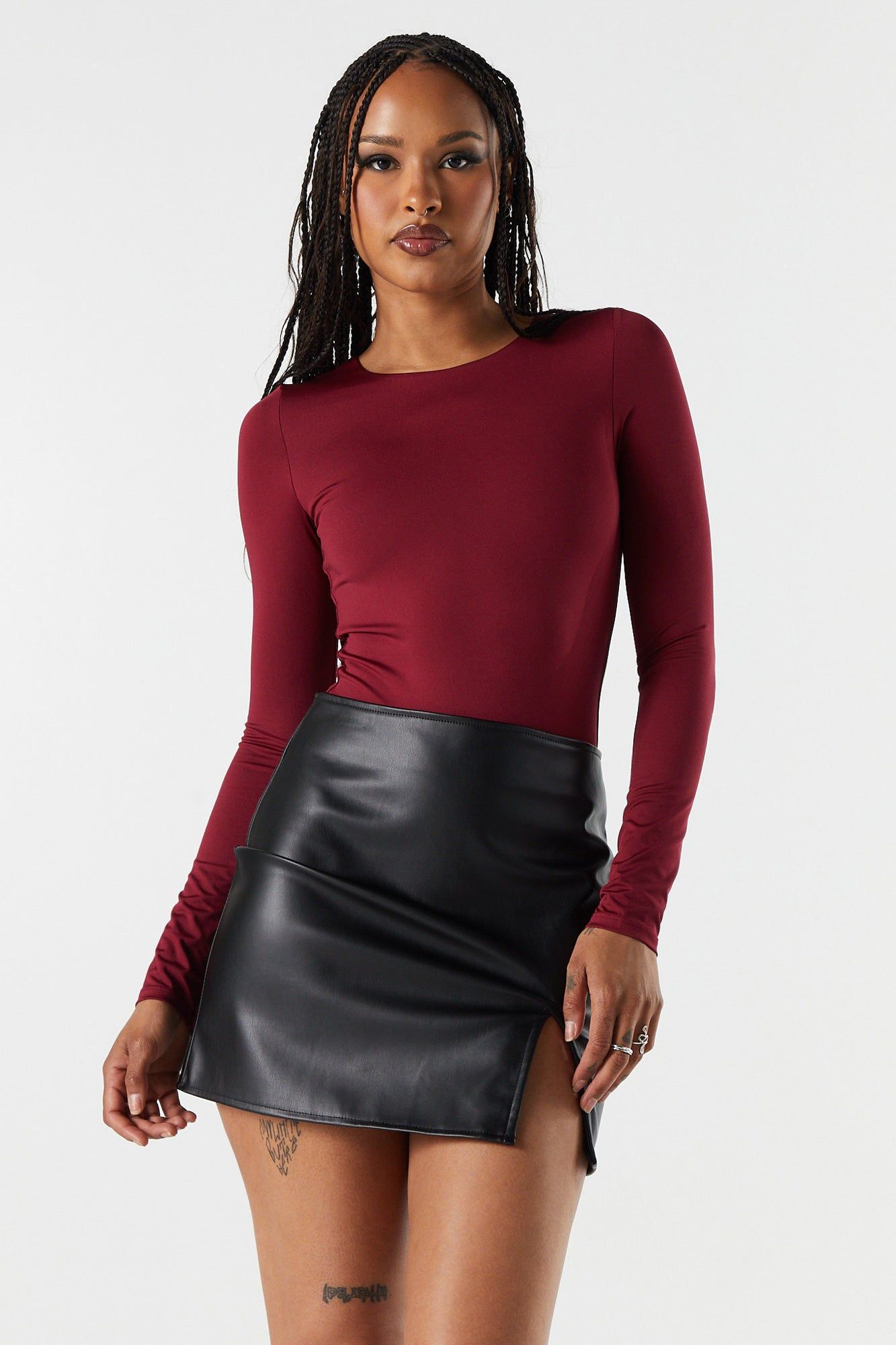 Contour Crewneck Long Sleeve Bodysuit sold by Charlotte Russe