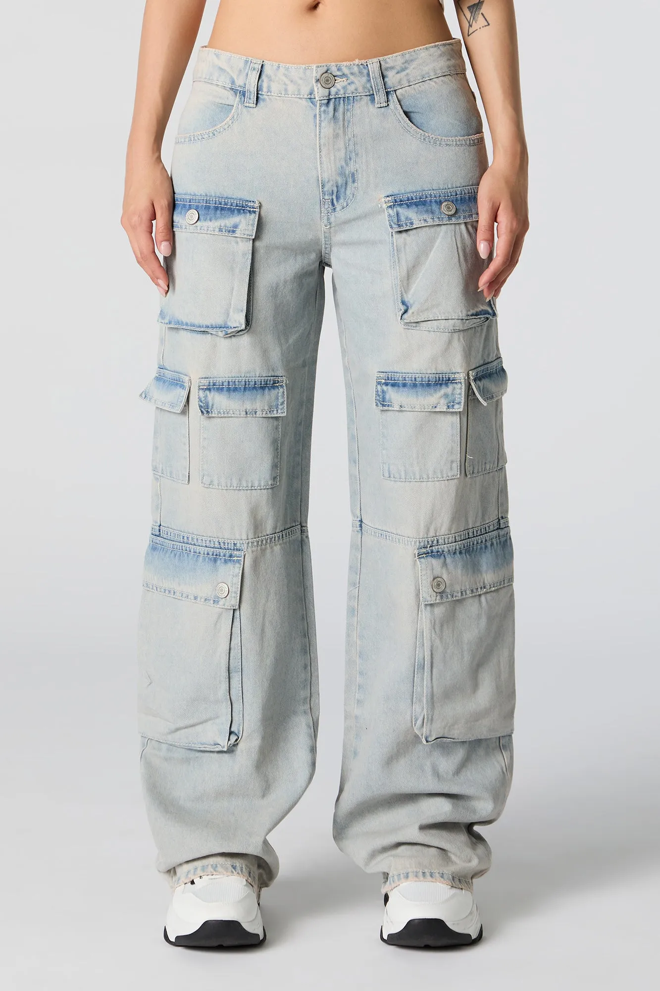 Mid Rise 8 Pocket Cargo Jean sold by Charlotte Russe product image thumbnail 2