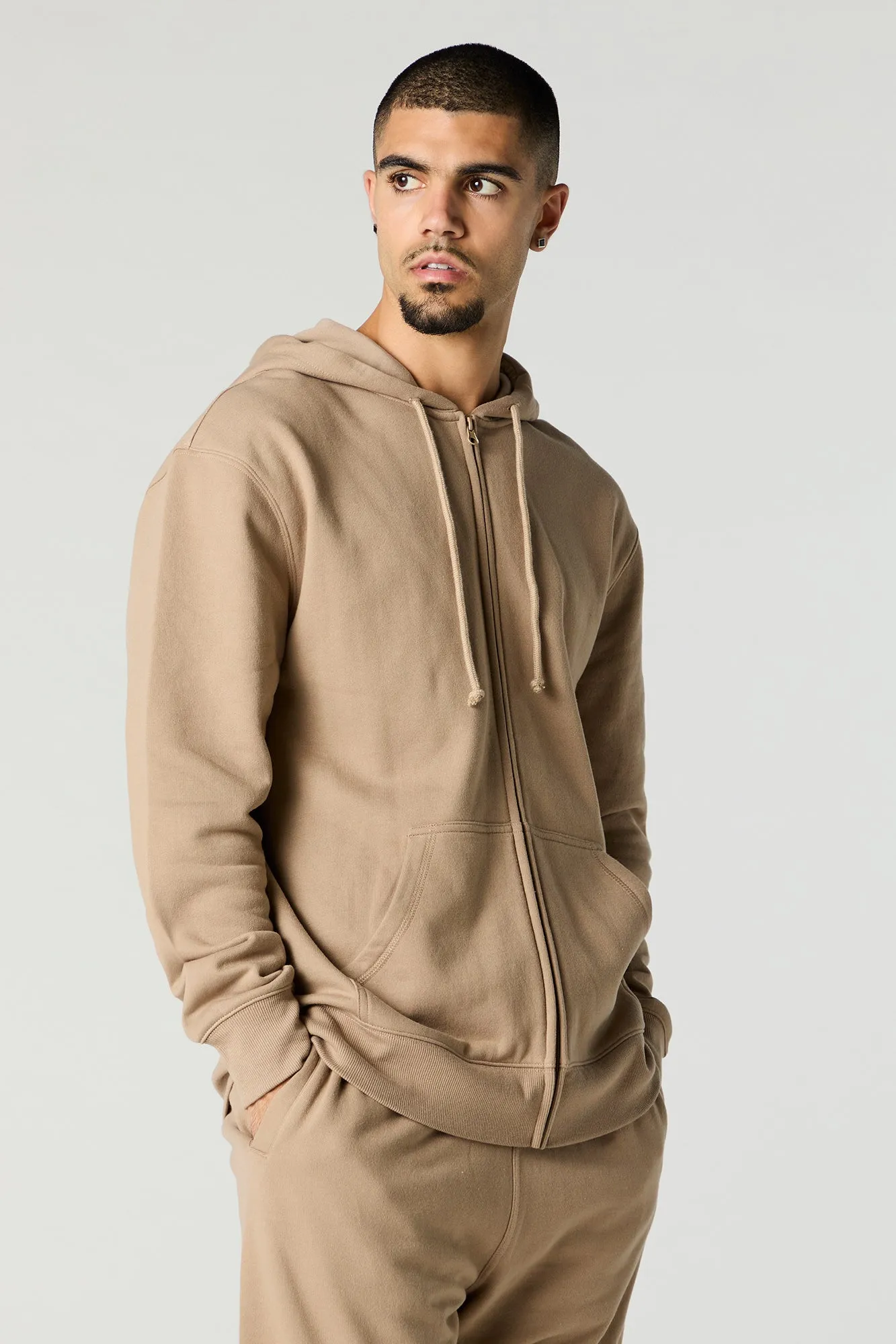 Everyday Solid Zip-Up Fleece Hoodie sold by Charlotte Russe