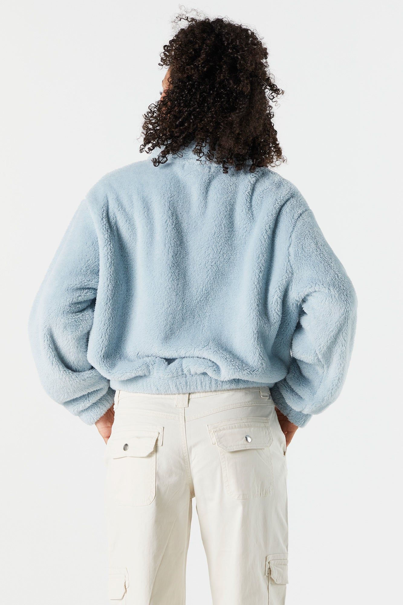 Fuzzy Zip-Up Jacket sold by Charlotte Russe product image thumbnail 2