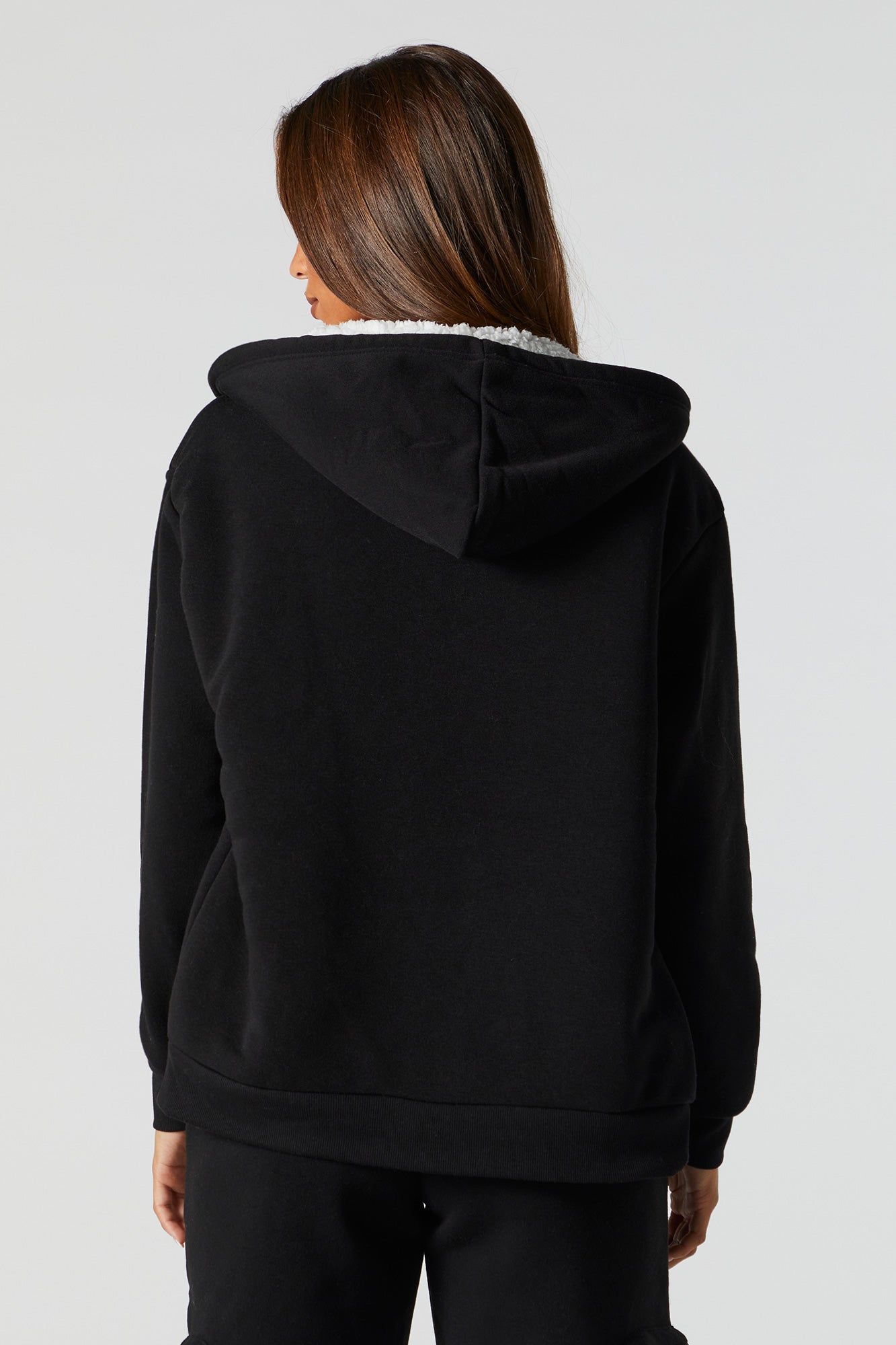 Faux Fur Lined Zip Up Hoodie sold by Charlotte Russe product image thumbnail 5