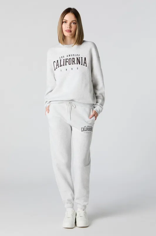 California Embroidered Fleece Everyday Jogger sold by Charlotte Russe
