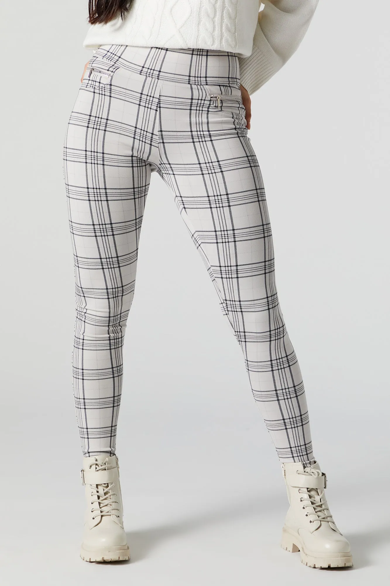 Plaid Zip Pocket Legging sold by Charlotte Russe product image thumbnail 2