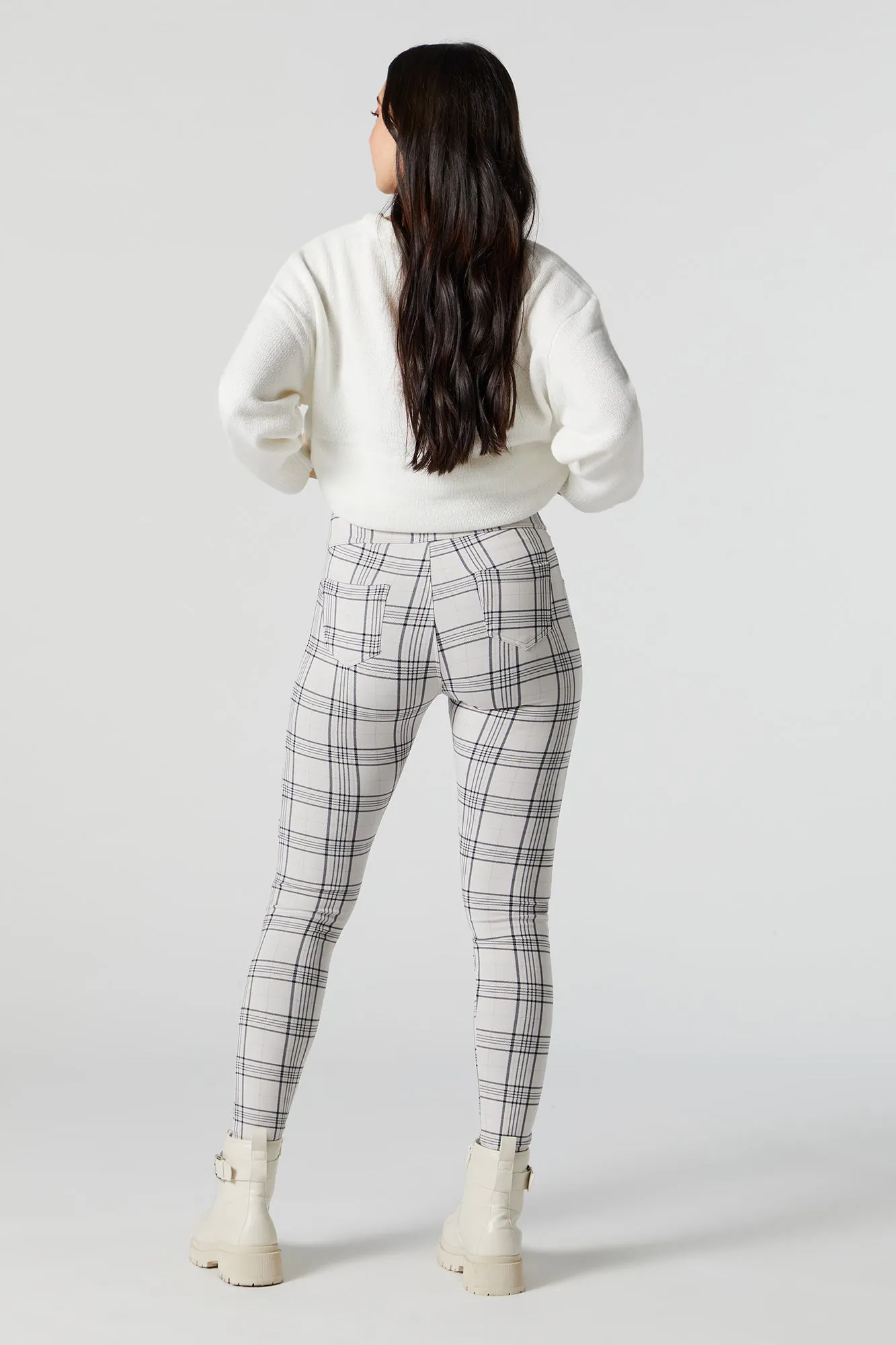 Plaid Zip Pocket Legging sold by Charlotte Russe product image thumbnail 3