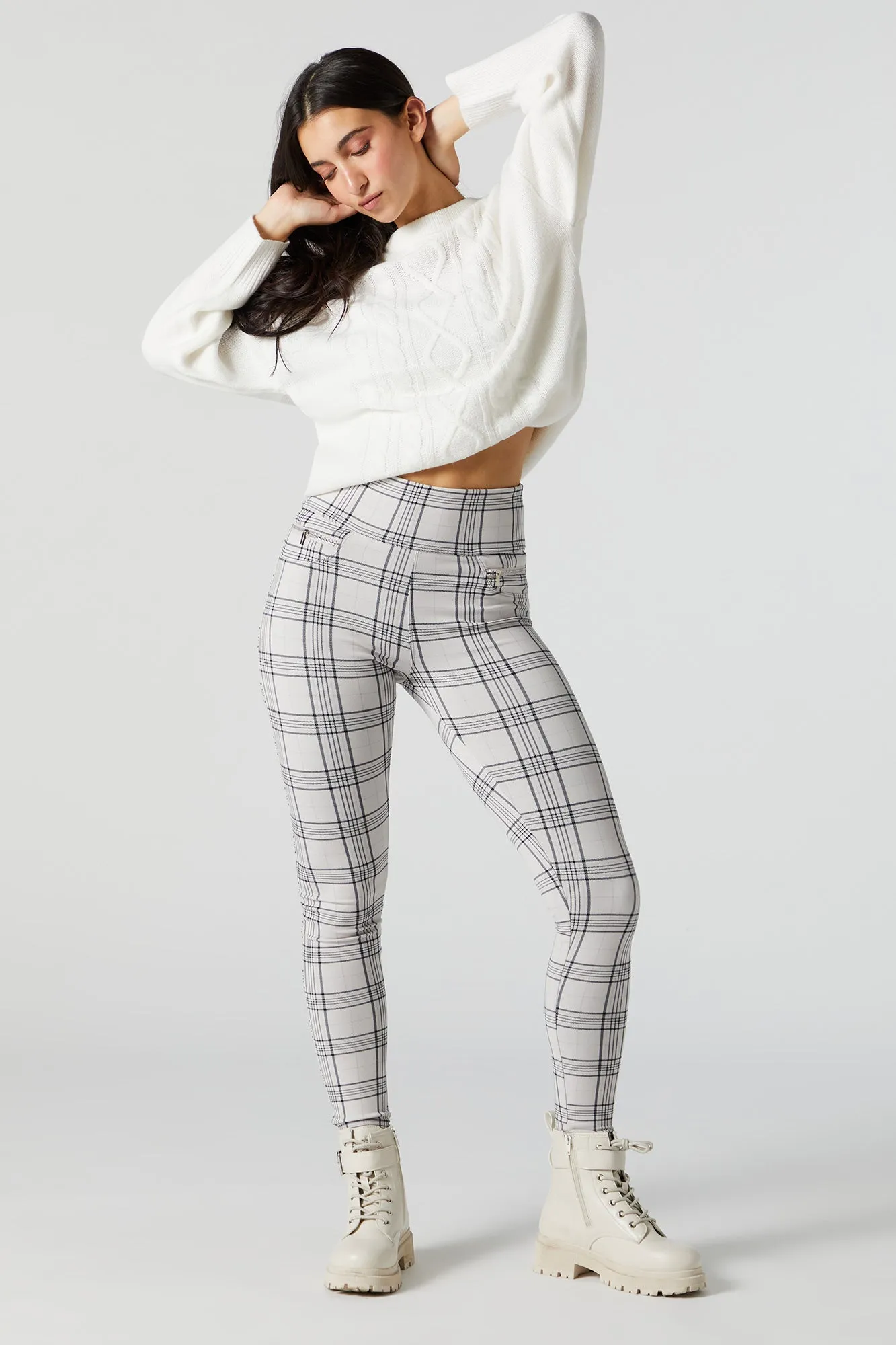 Plaid Zip Pocket Legging sold by Charlotte Russe product image thumbnail 4