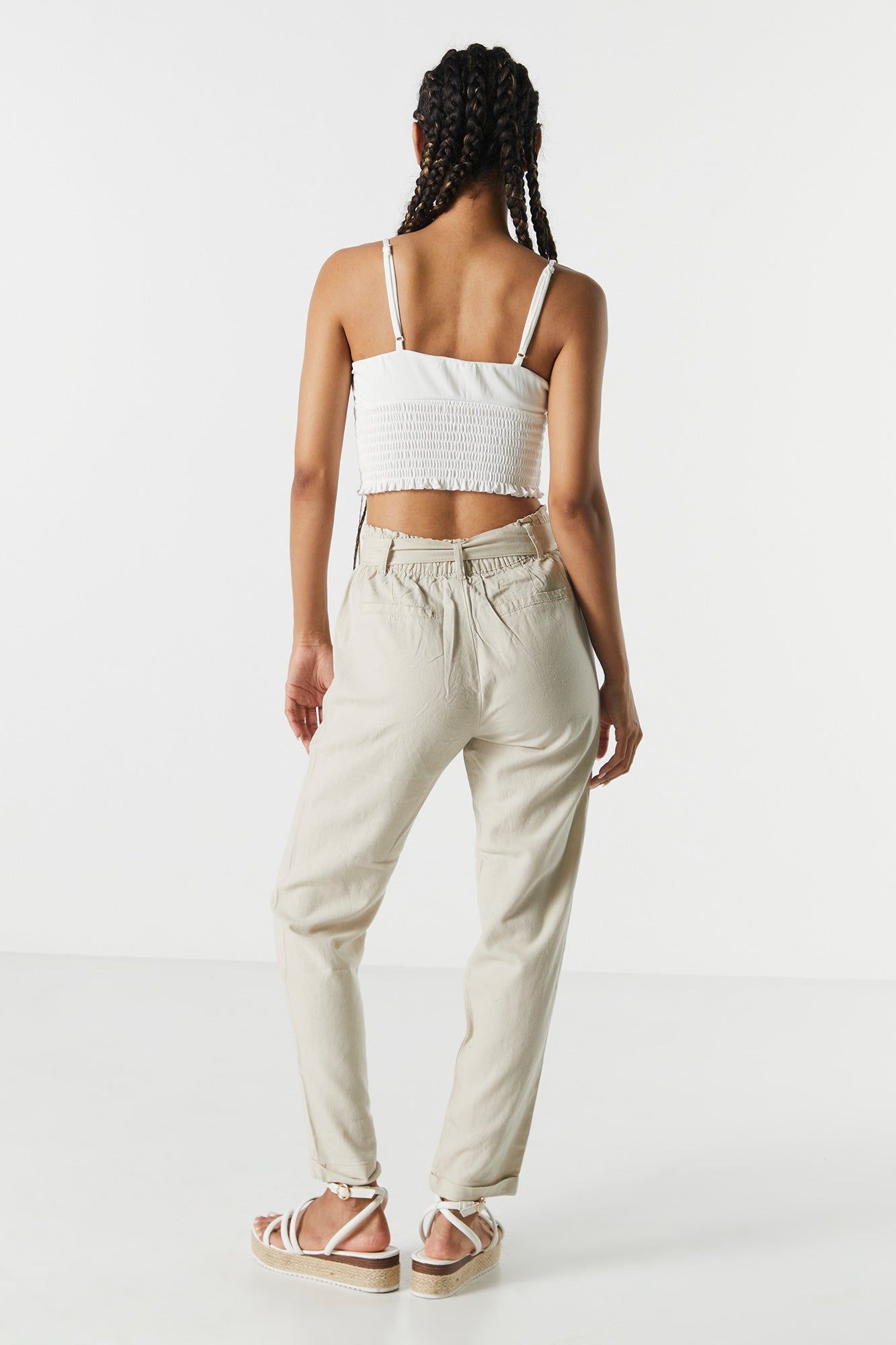 Linen Belted Paperbag Pant sold by Charlotte Russe product image thumbnail 13