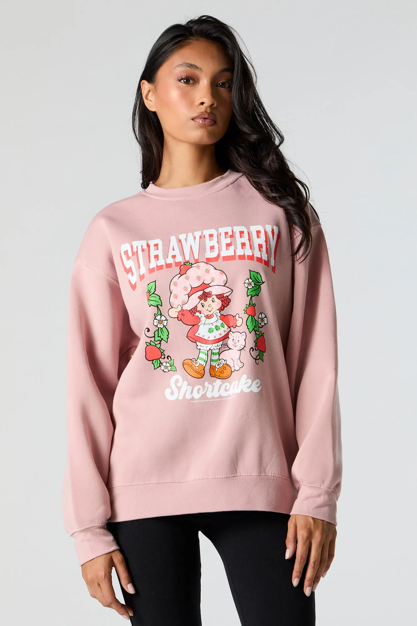 Strawberry Shortcake Graphic Fleece Sweatshirt sold by Charlotte Russe