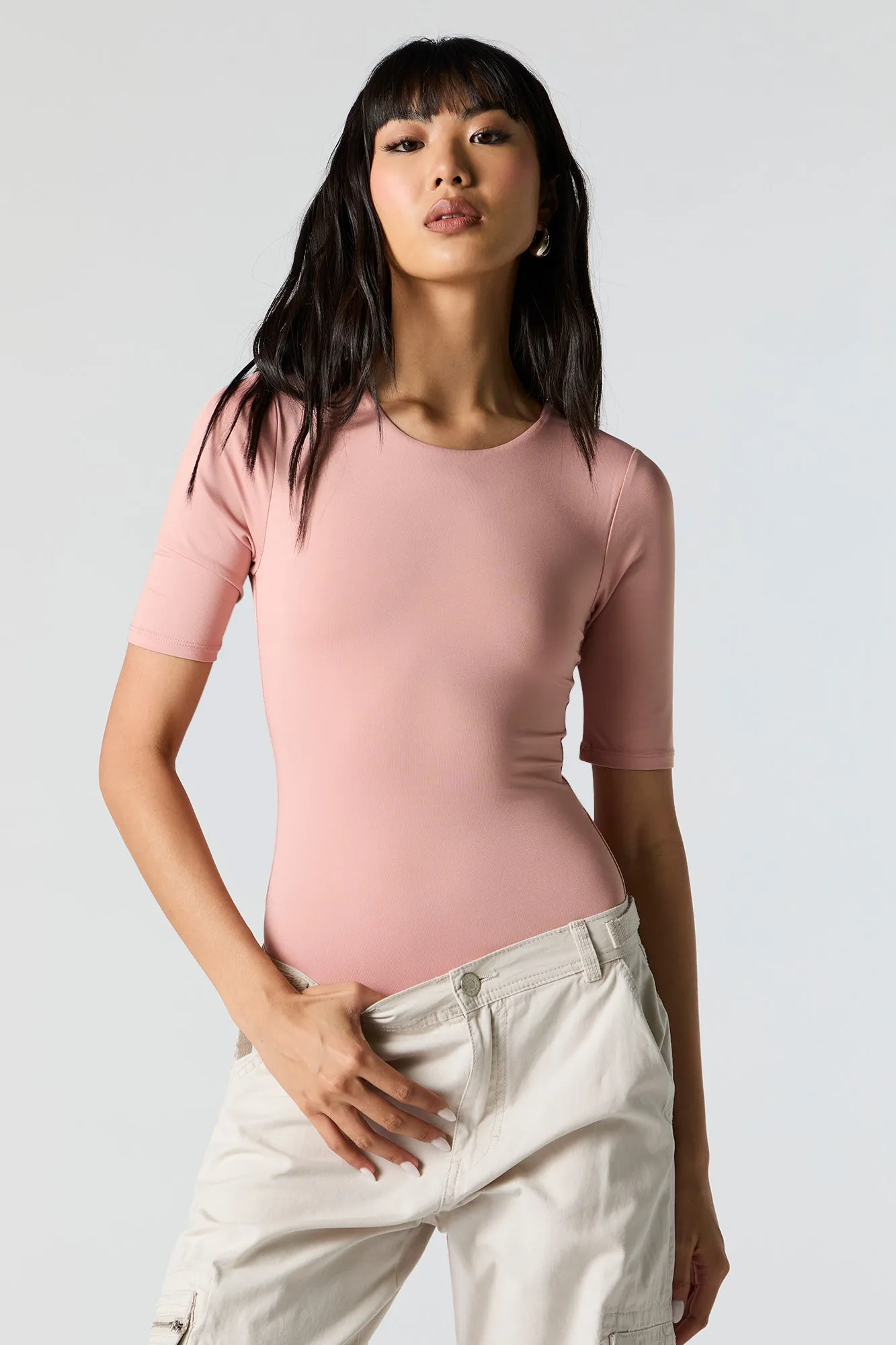 Contour Half Sleeve Bodysuit sold by Charlotte Russe