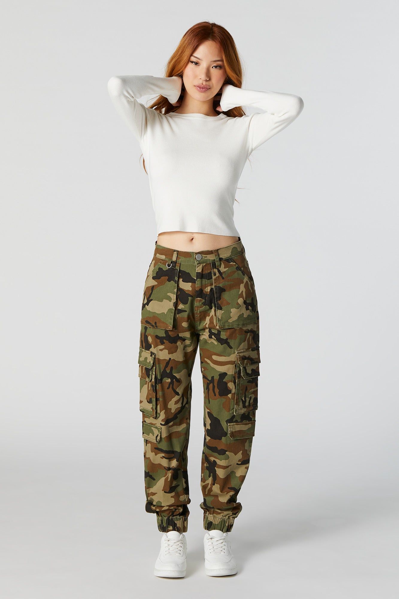 Camo Multi Pocket Cargo Jogger sold by Charlotte Russe product image thumbnail 4