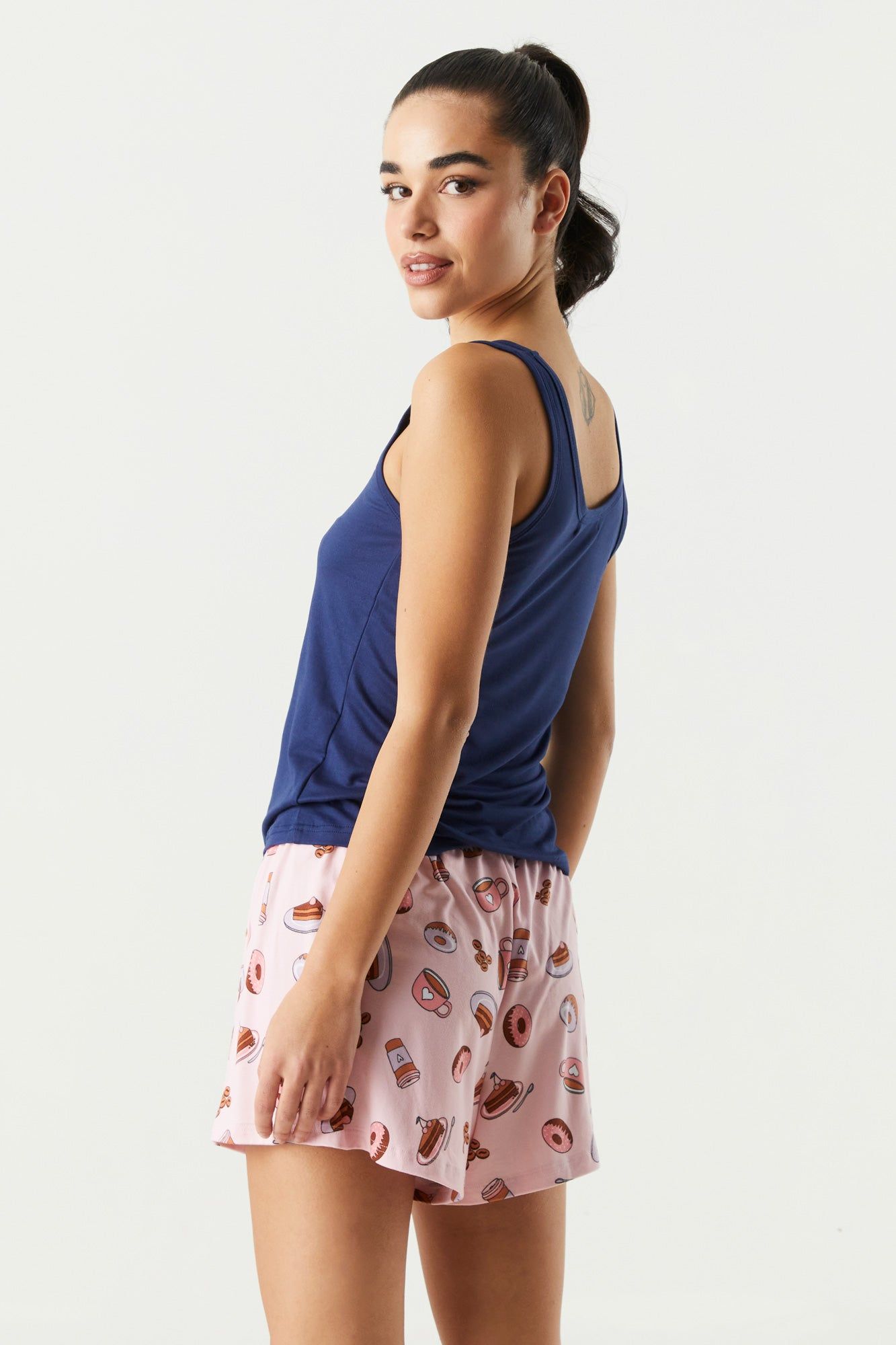 Eat Sleep Dream Repeat Graphic Tank and Short 2-Piece Pajama Set sold by Charlotte Russe product image thumbnail 2