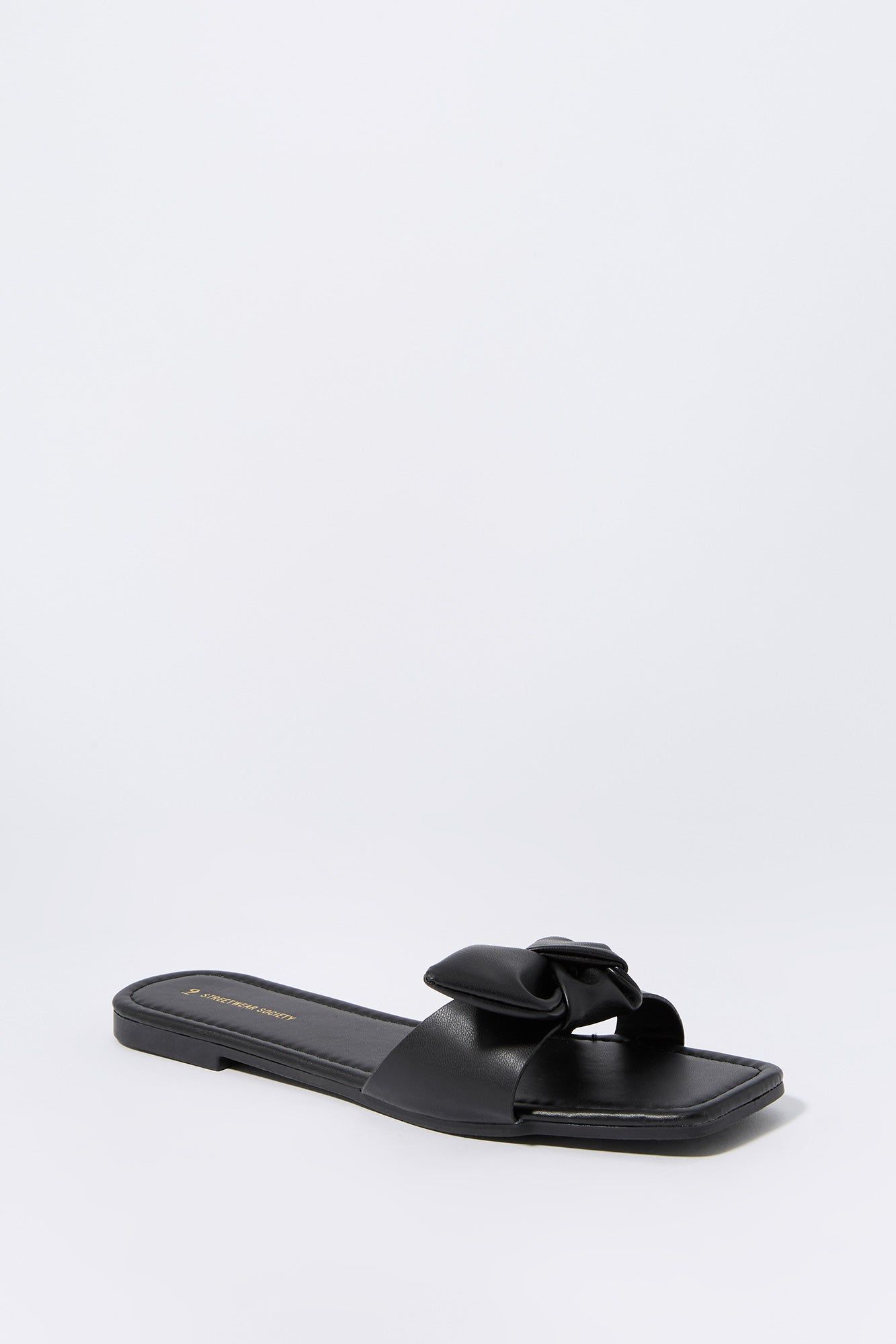 Faux Leather Knot Slide Sandal sold by Charlotte Russe product image thumbnail 3