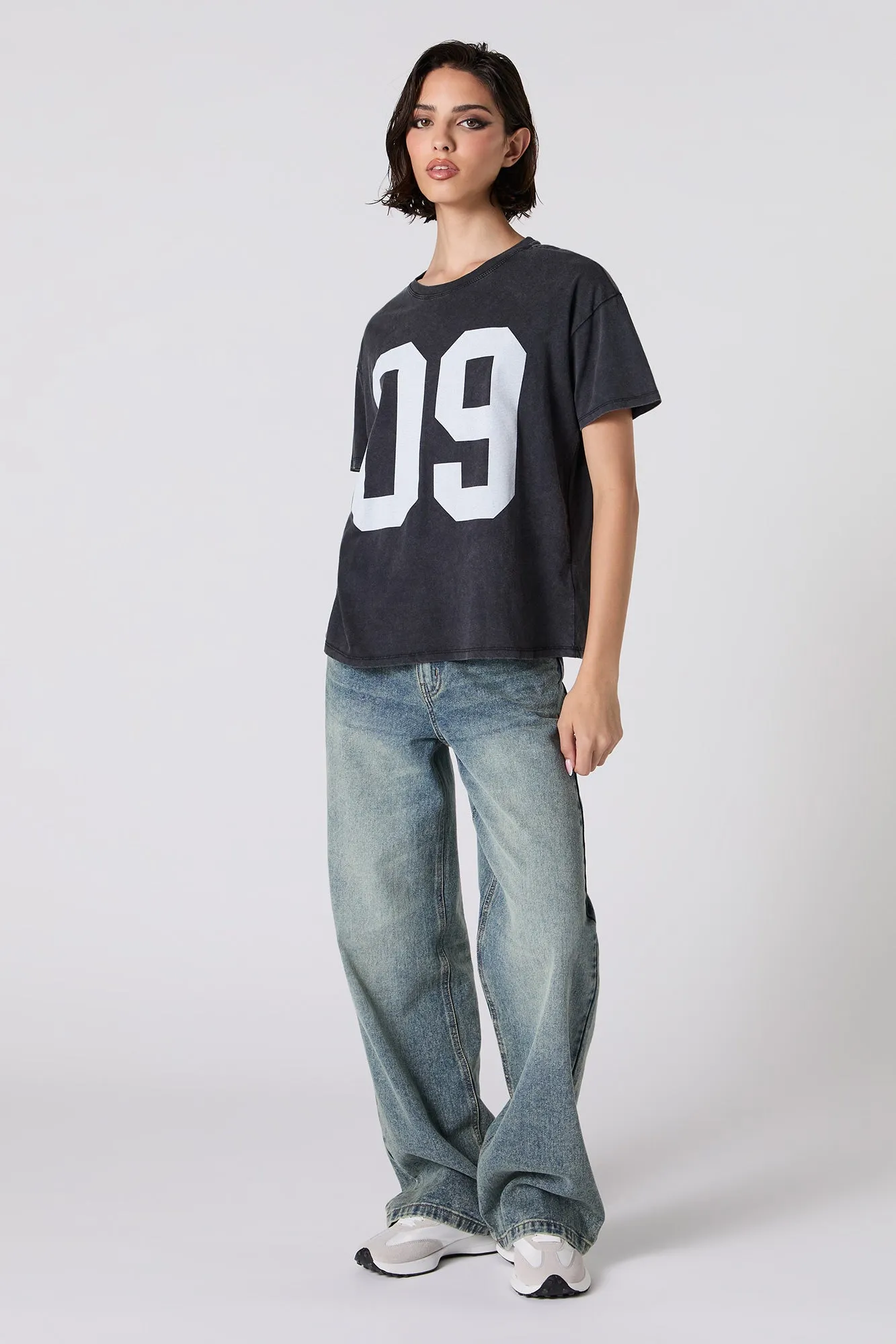 09 Graphic Washed Boyfriend T-Shirt sold by Charlotte Russe product image thumbnail 2