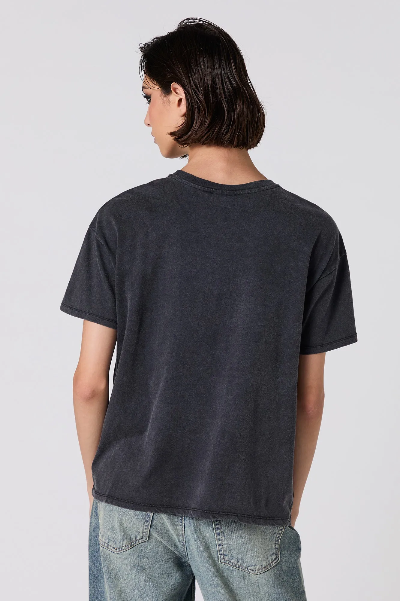 09 Graphic Washed Boyfriend T-Shirt sold by Charlotte Russe product image thumbnail 3