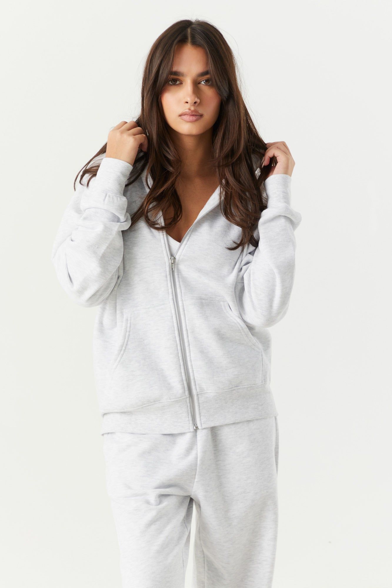 Fleece Oversized Zip-Up Hoodie sold by Charlotte Russe