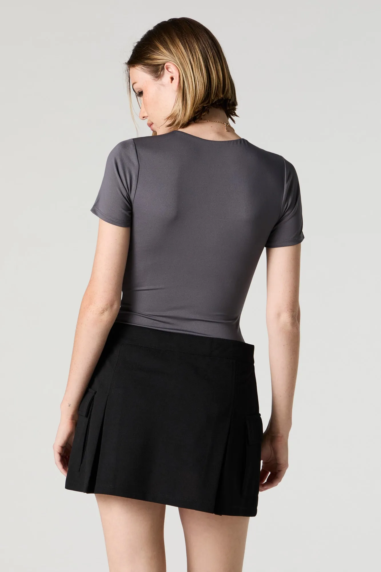 Crepe Pleated Cargo Skort sold by Charlotte Russe product image thumbnail 5