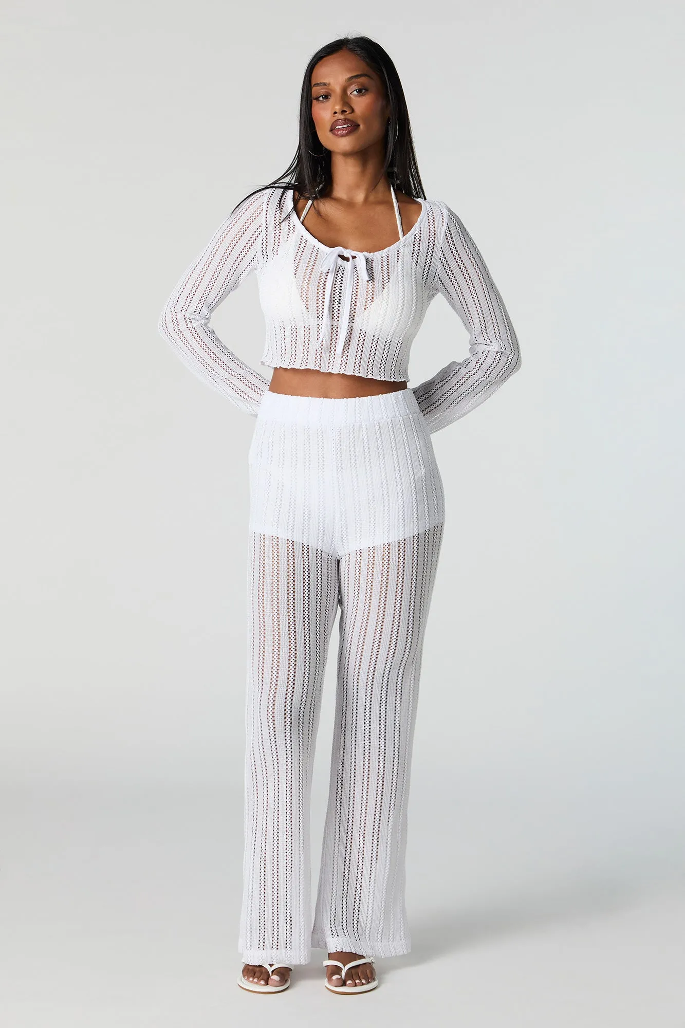 Crochet Flare Pant Cover Up sold by Charlotte Russe