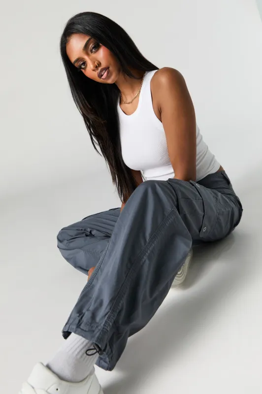 Toggle Hem Straight Leg Cargo Pant sold by Charlotte Russe
