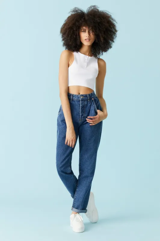 Refuge Dark Wash 80's Mom Jean sold by Charlotte Russe