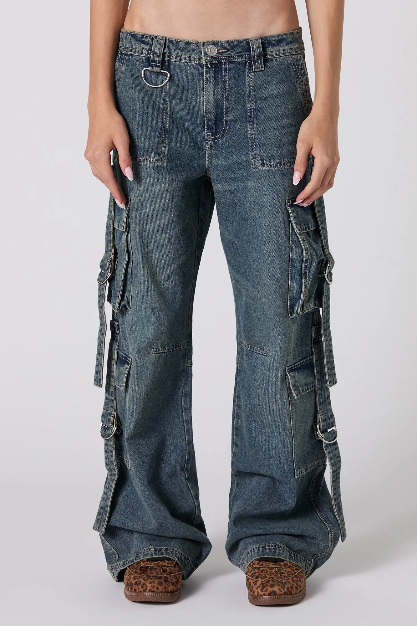 Mid Rise Utility Cargo Jean sold by Charlotte Russe product image thumbnail 4