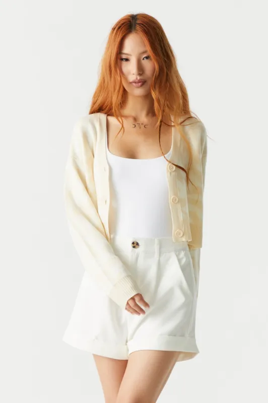 Printed Knit Crop Cardigan sold by Charlotte Russe