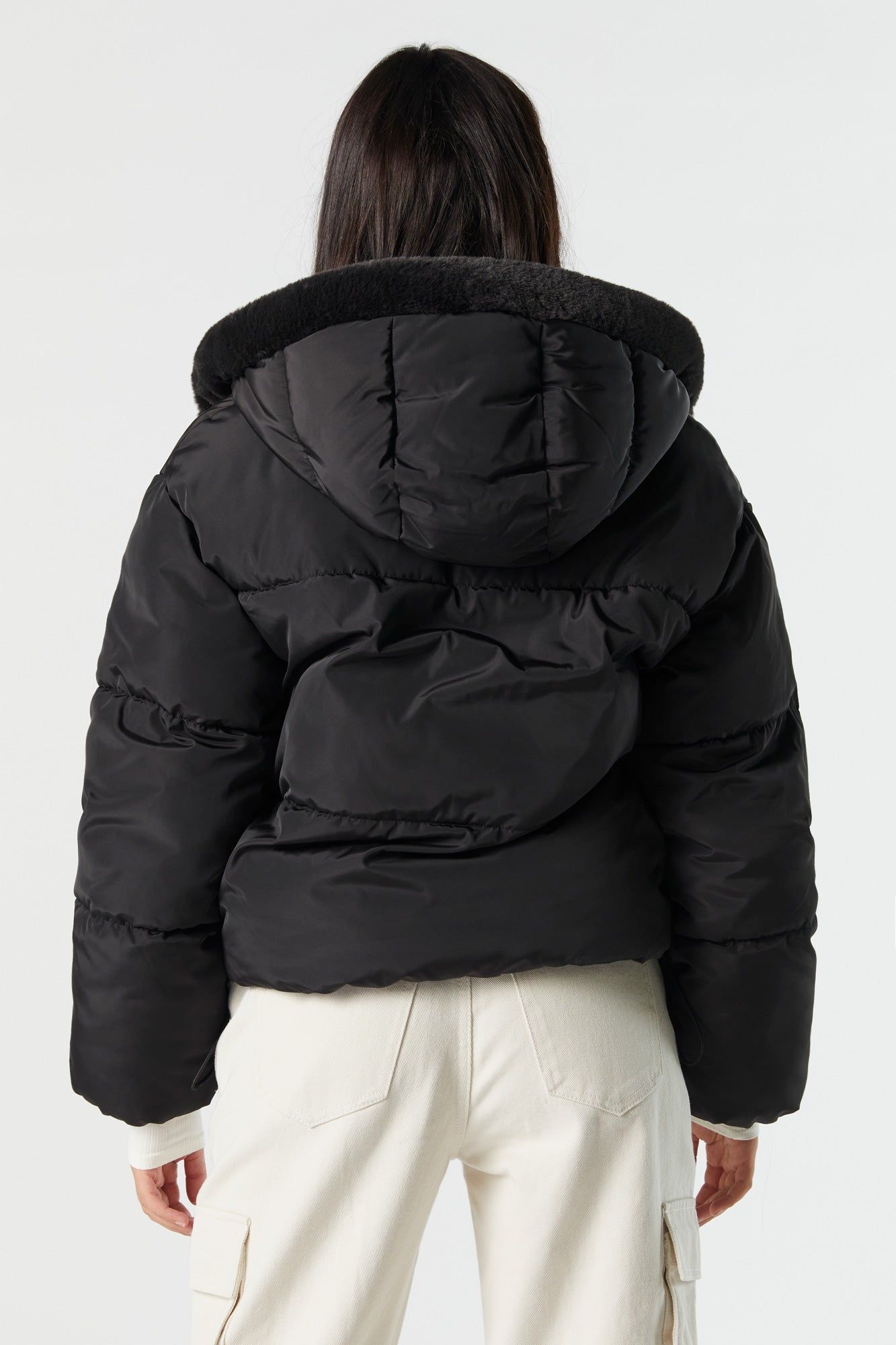 Fur Lined Puffer Jacket sold by Charlotte Russe product image thumbnail 3