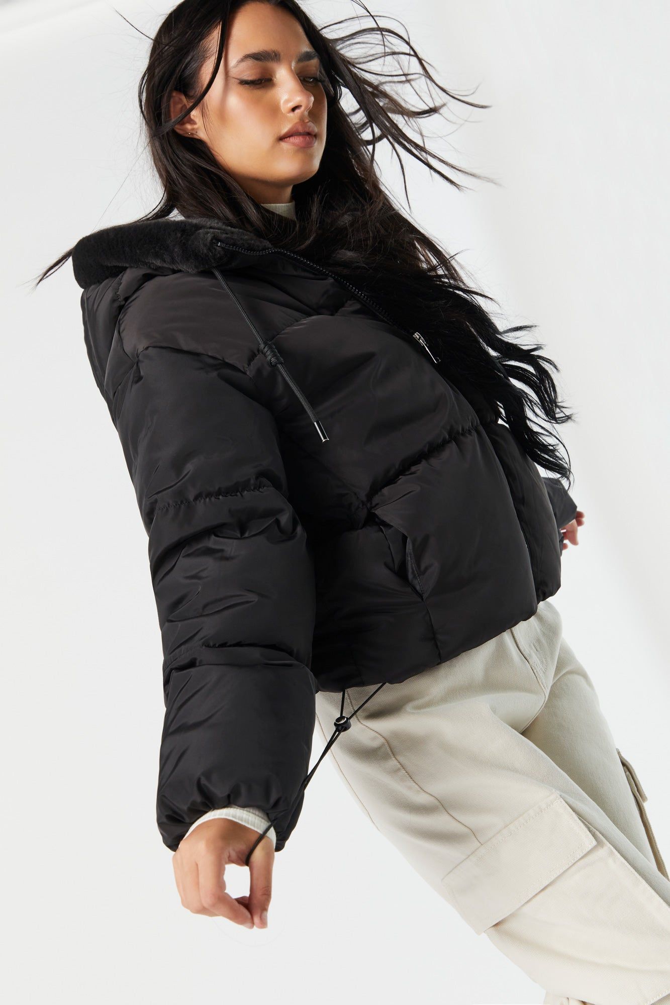 Fur Lined Puffer Jacket sold by Charlotte Russe