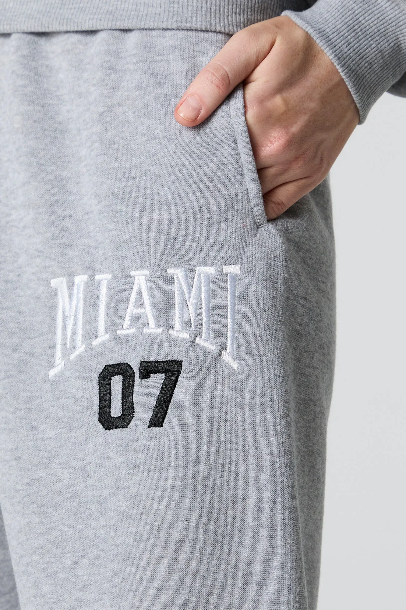 Miami Embroidered Fleece Everyday Jogger sold by Charlotte Russe product image thumbnail 4