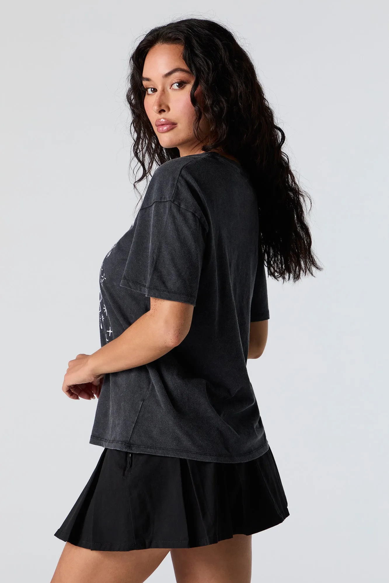 Cosmic Dreams Graphic Washed Boyfriend T-Shirt sold by Charlotte Russe product image thumbnail 3