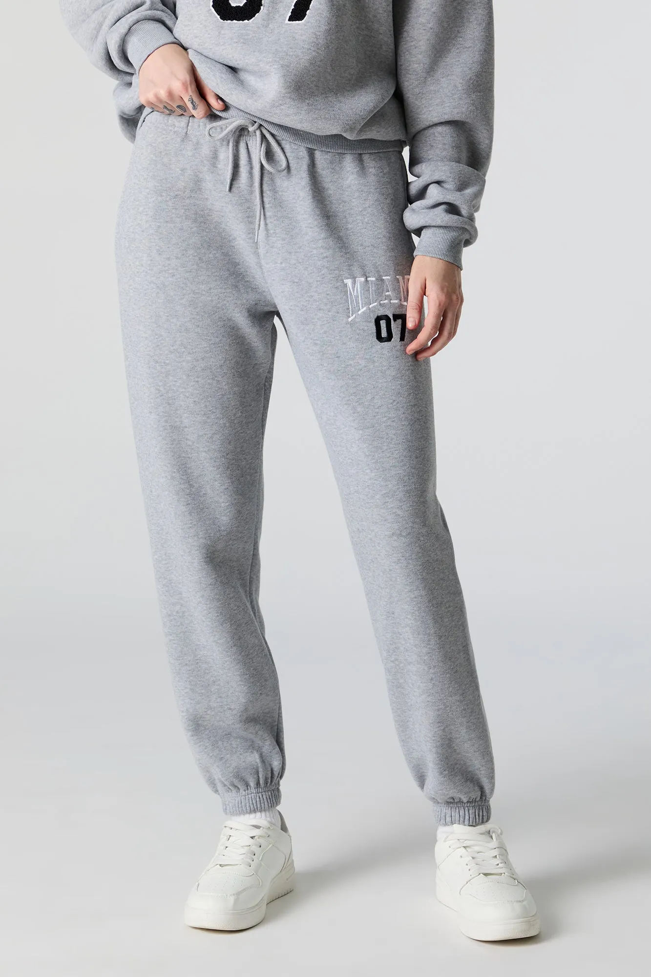 Miami Embroidered Fleece Everyday Jogger sold by Charlotte Russe product image thumbnail 2
