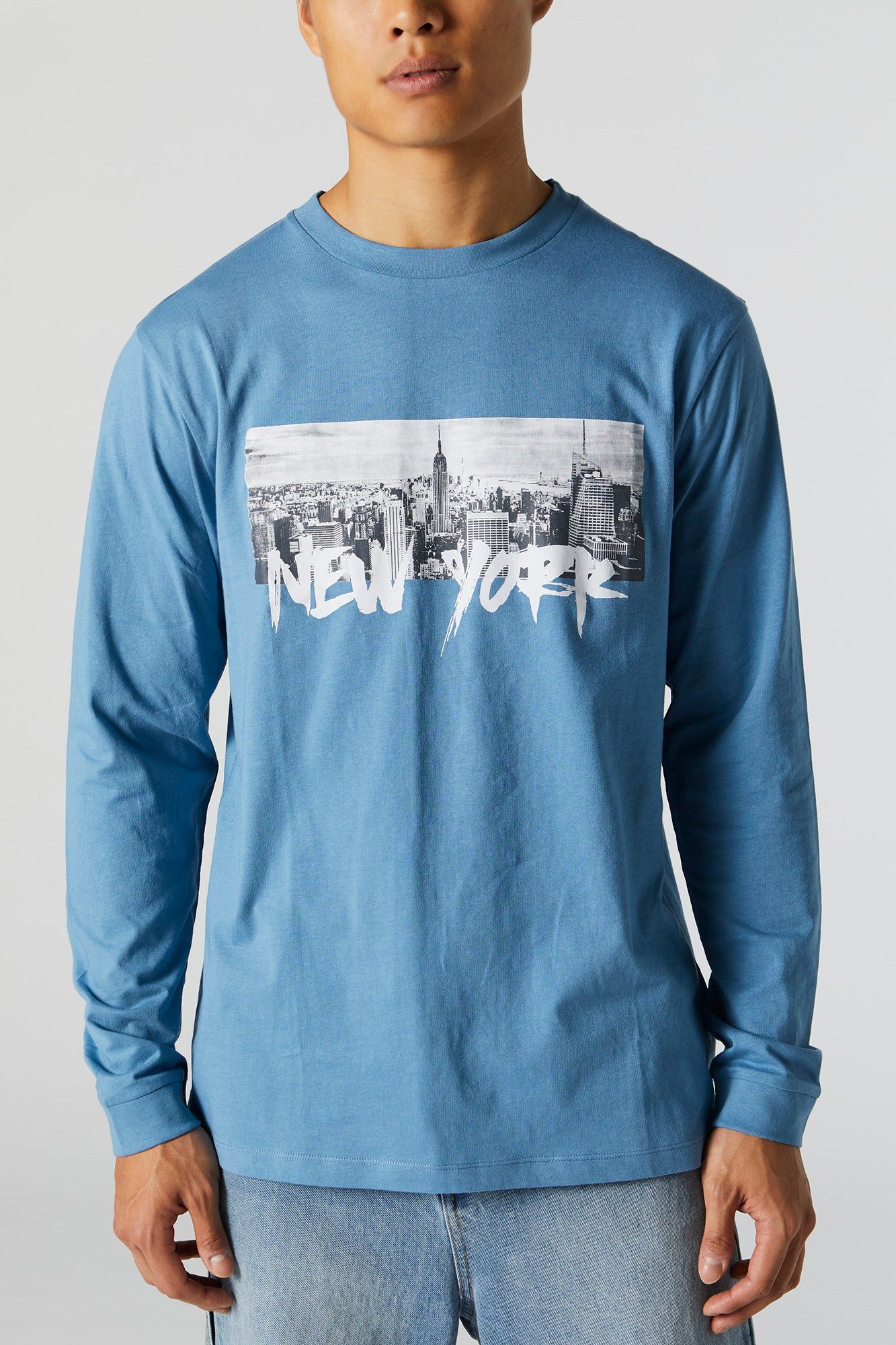 New York Skyline Graphic Long Sleeve Top sold by Charlotte Russe